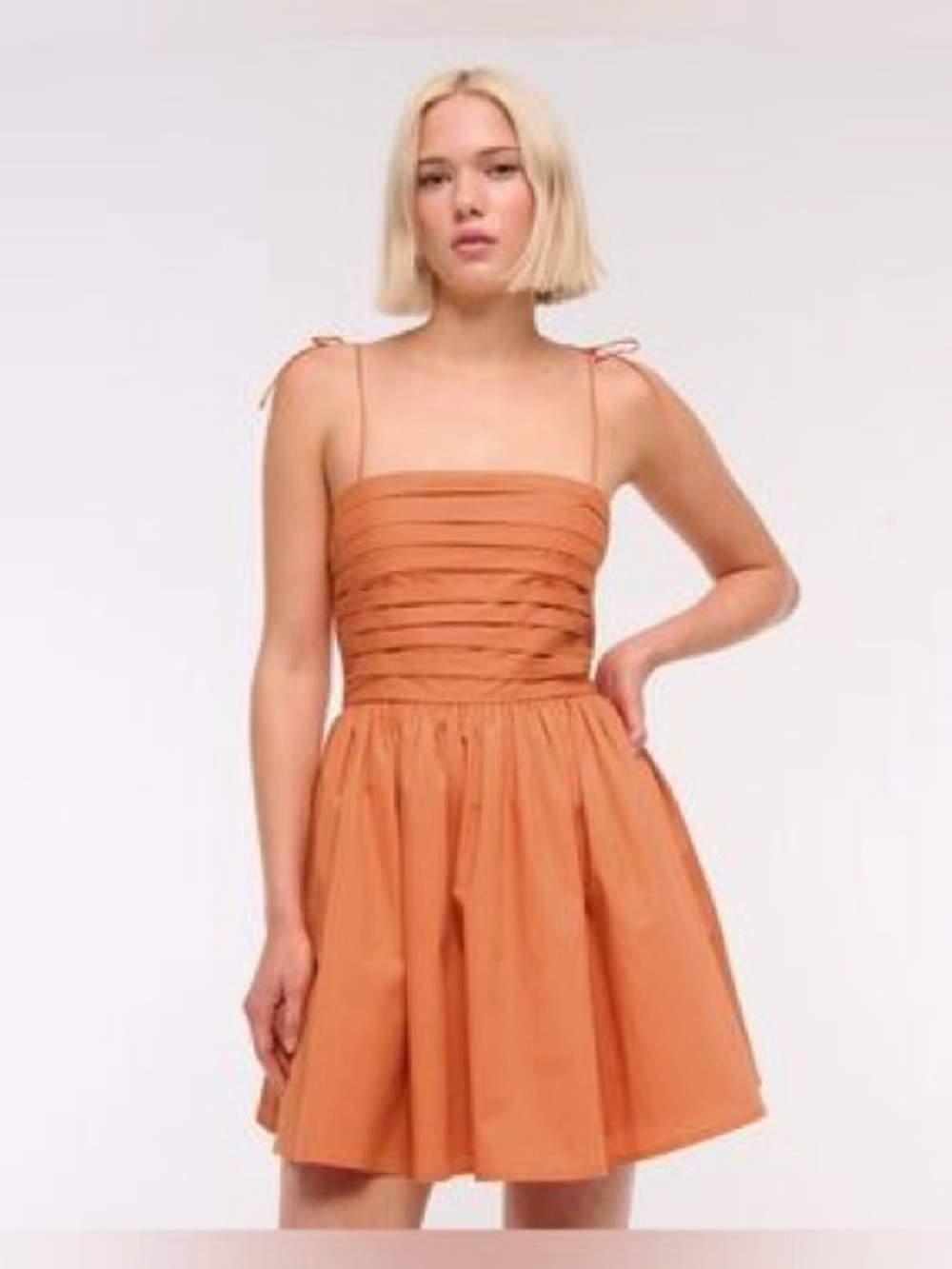 The A&F Emerson Tie-Strap Mini Dress in Melon - Petite Small